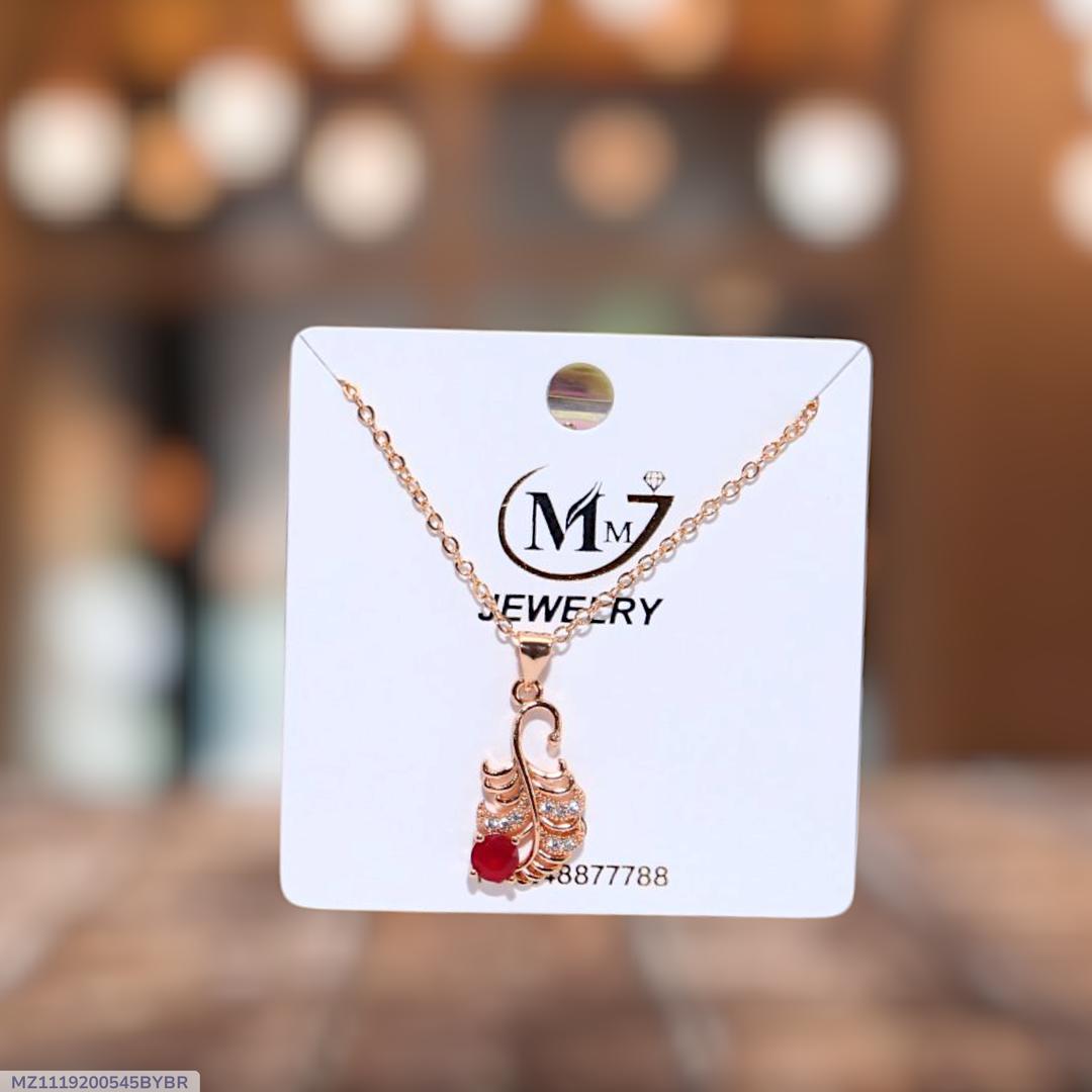 Gold Plated Crystal Swan Necklace