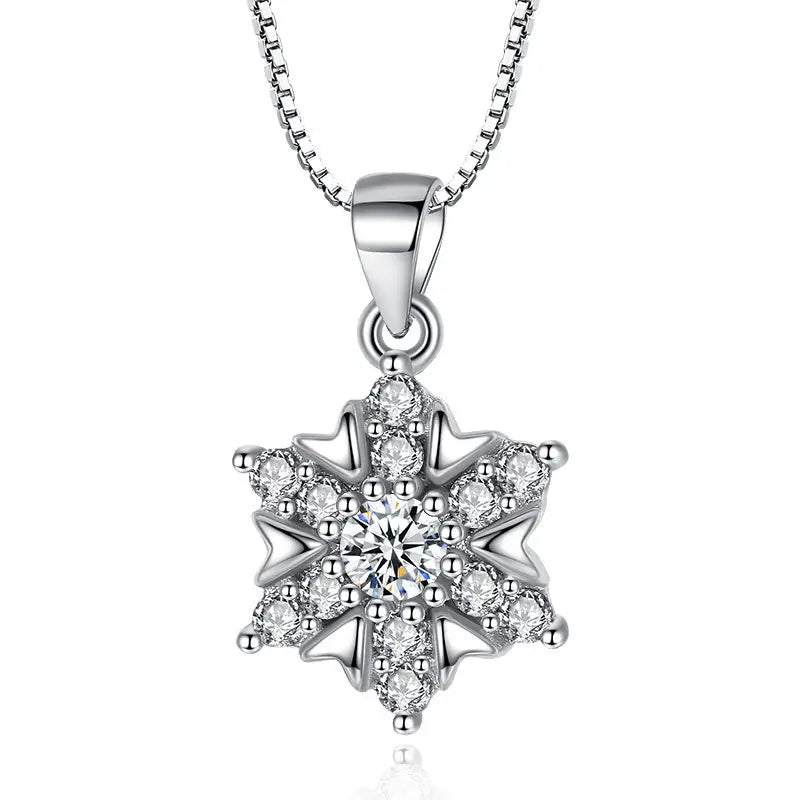 Women’s Silver Plated Snowflake Necklace