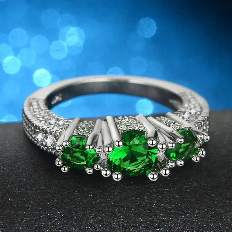 White Snowflake Zircon Ring for Women