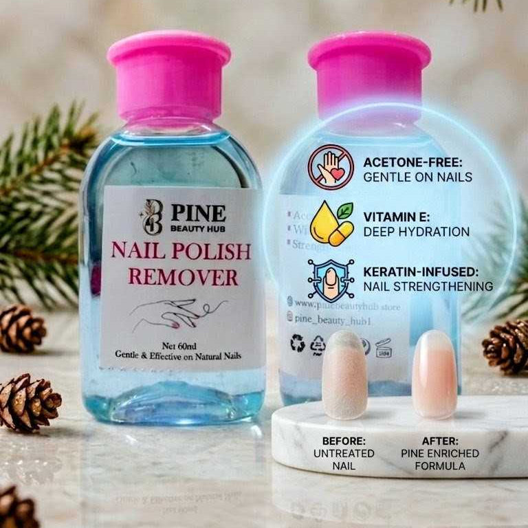 Acetone-Free Nail Polish Remover (60ml) – With Vitamin E & Nail Strengthening Formula