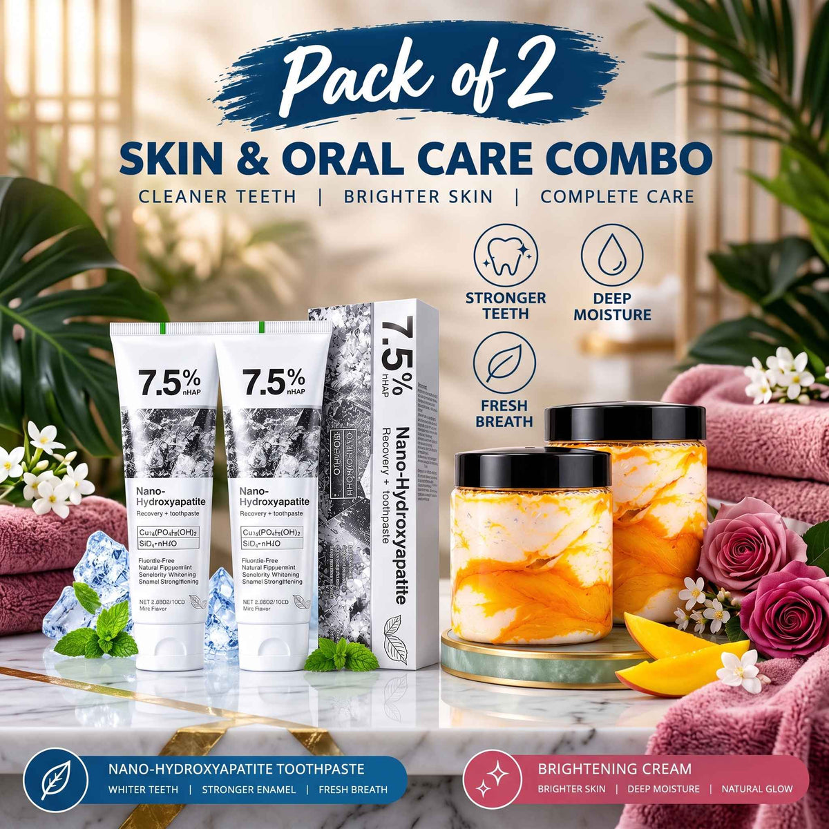 Pack of 2 Nano-Hydroxyapatite Toothpaste + Zafrani Cream Combo