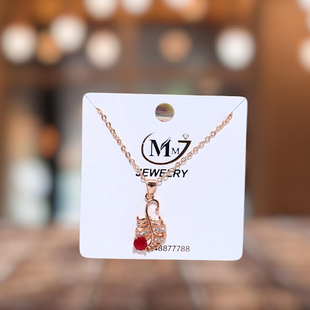 Gold Plated Crystal Swan Necklace