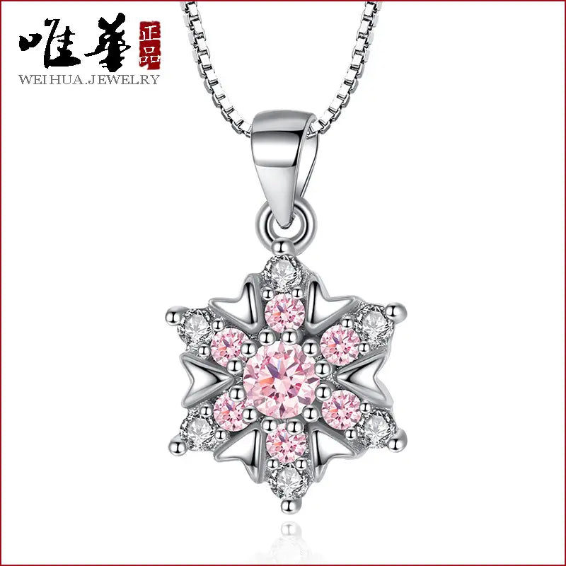Women’s Silver Plated Snowflake Necklace