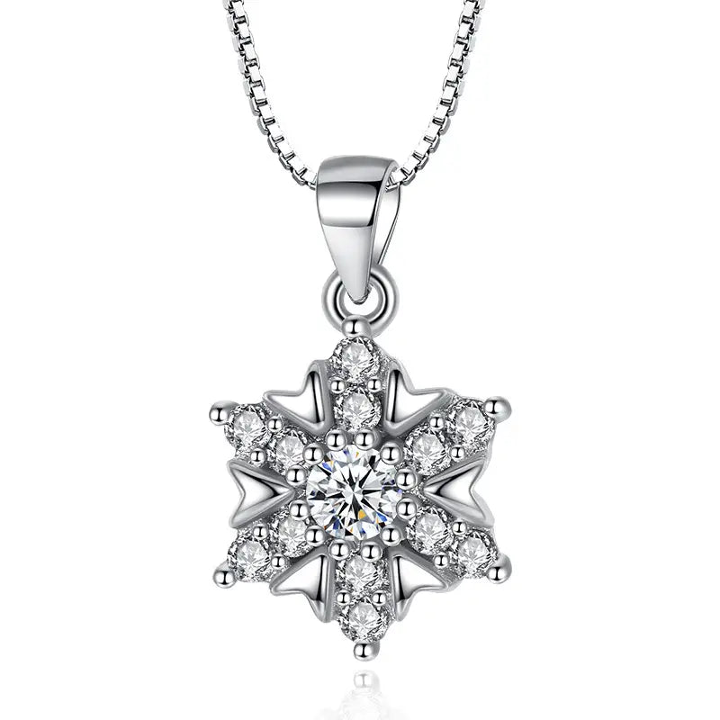 Women’s Silver Plated Snowflake Necklace