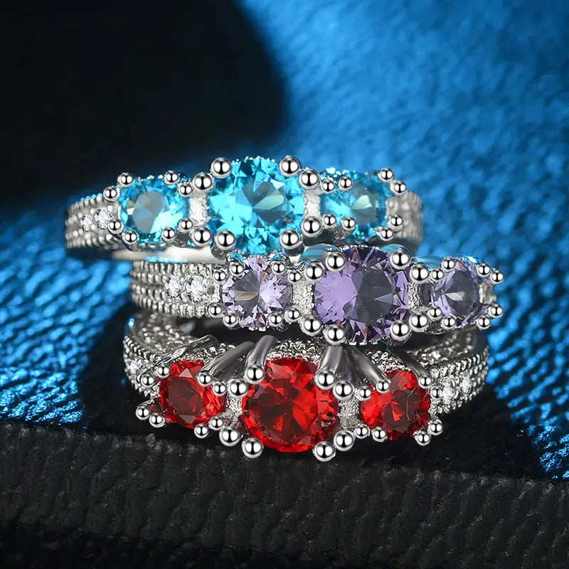 White Snowflake Zircon Ring for Women