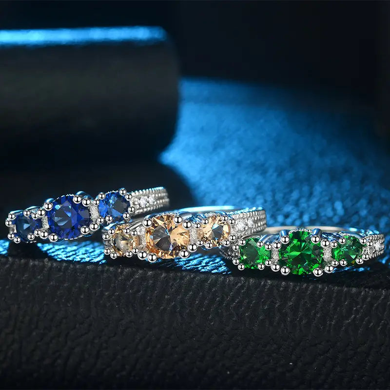 White Snowflake Zircon Ring for Women