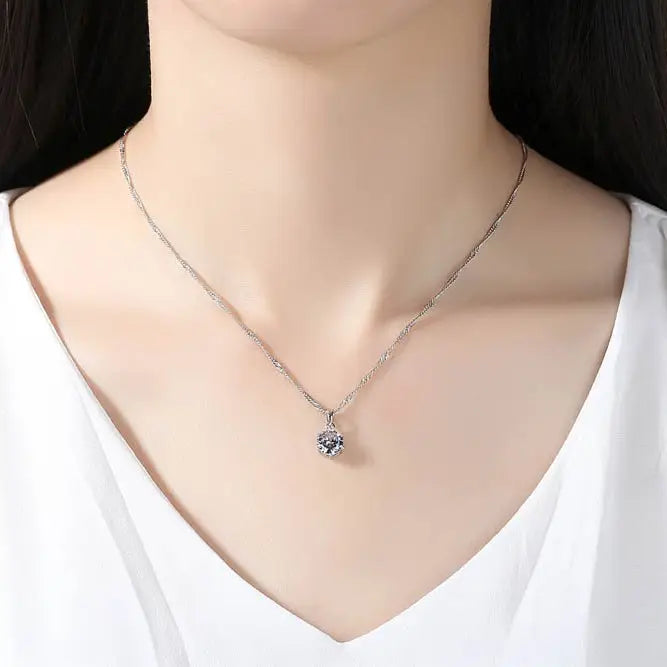 Silver Toned Zircon Ring & Pendant Set