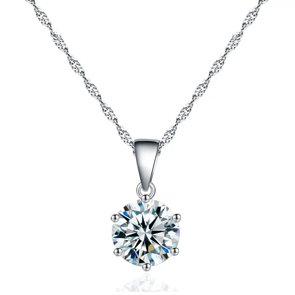 Silver Toned Zircon Ring & Pendant Set