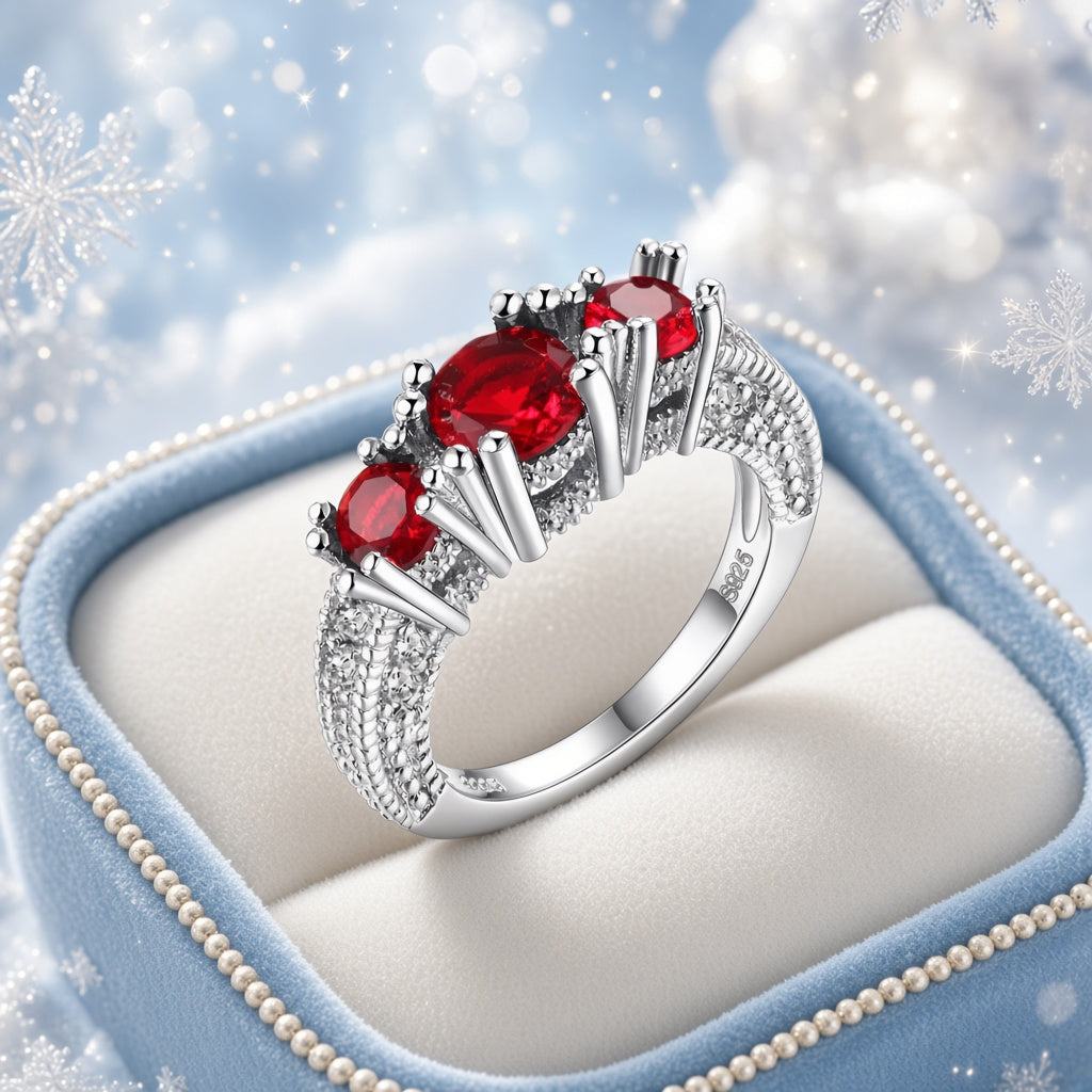 White Snowflake Zircon Ring for Women
